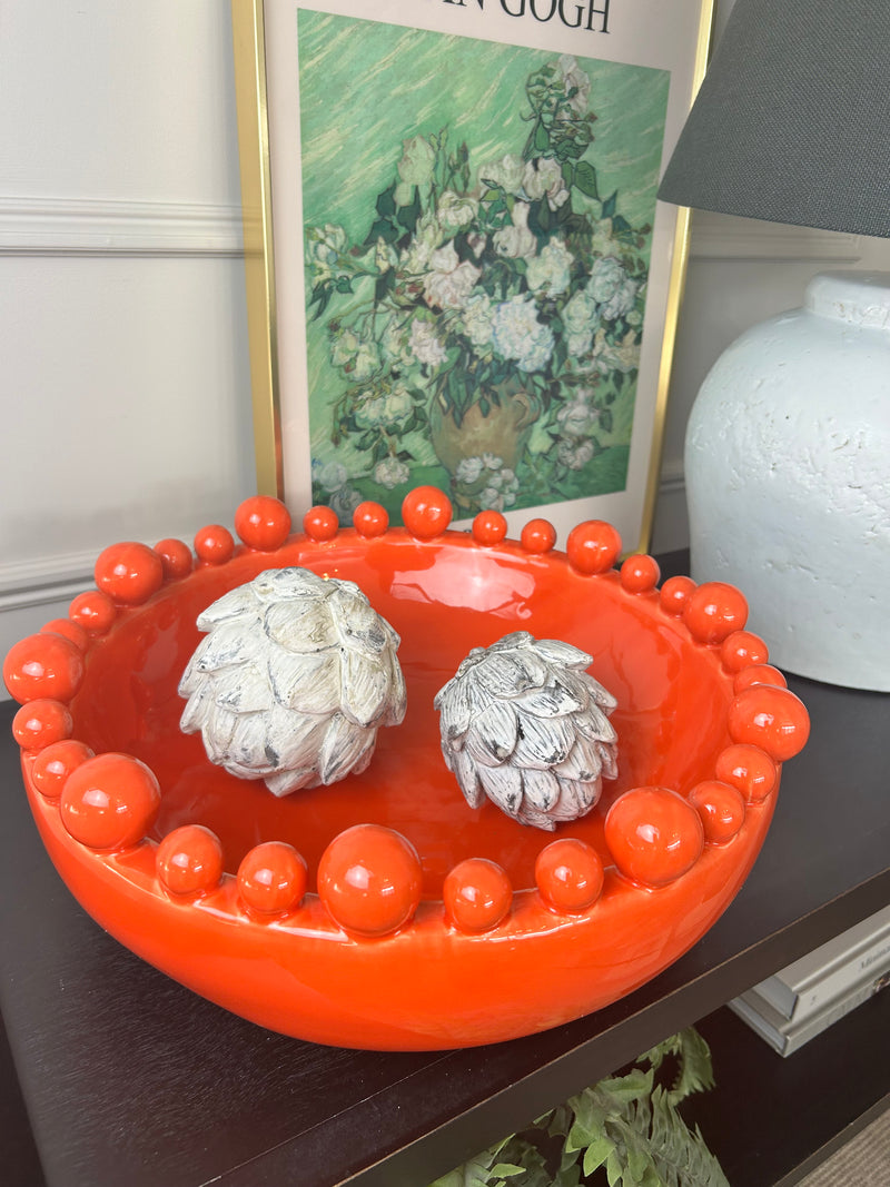 Clementine orange ceramic bobble bowl