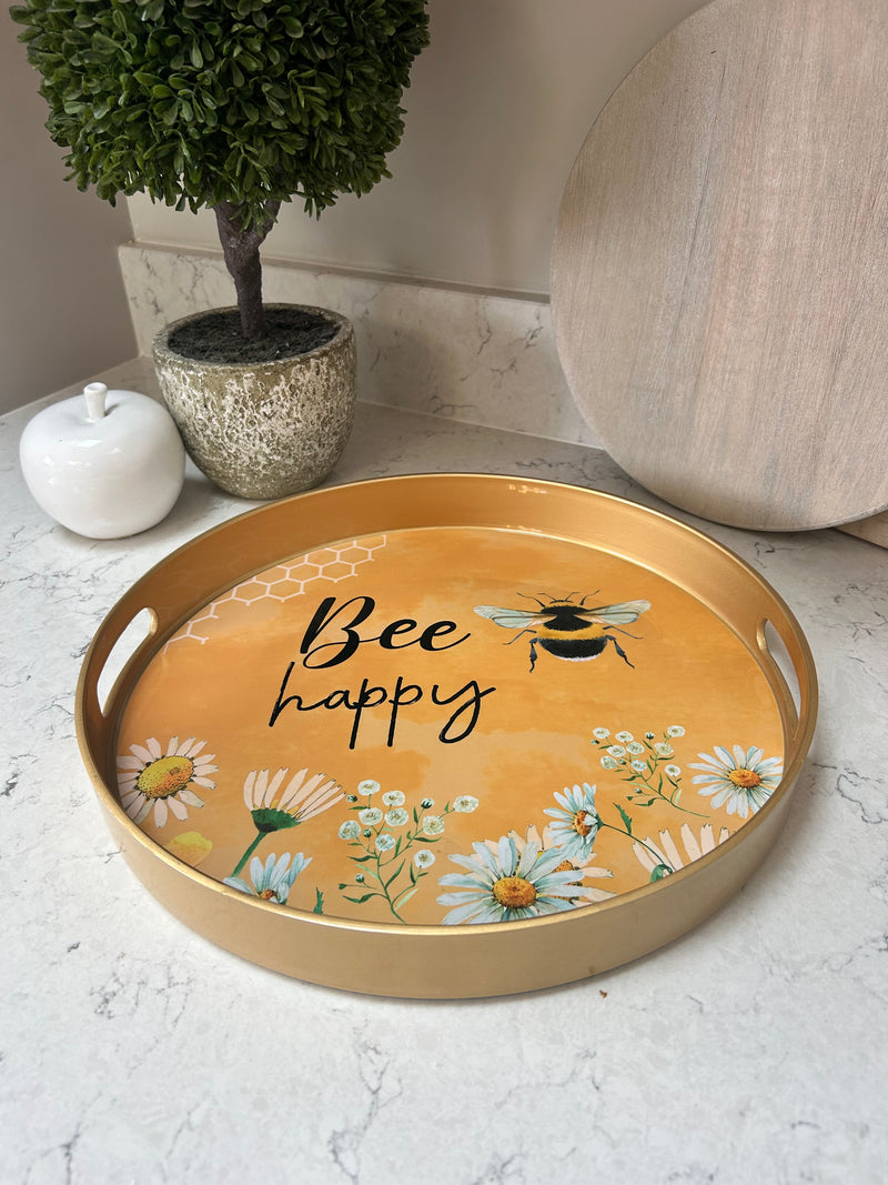 Bee Happy Round Tray 33cm