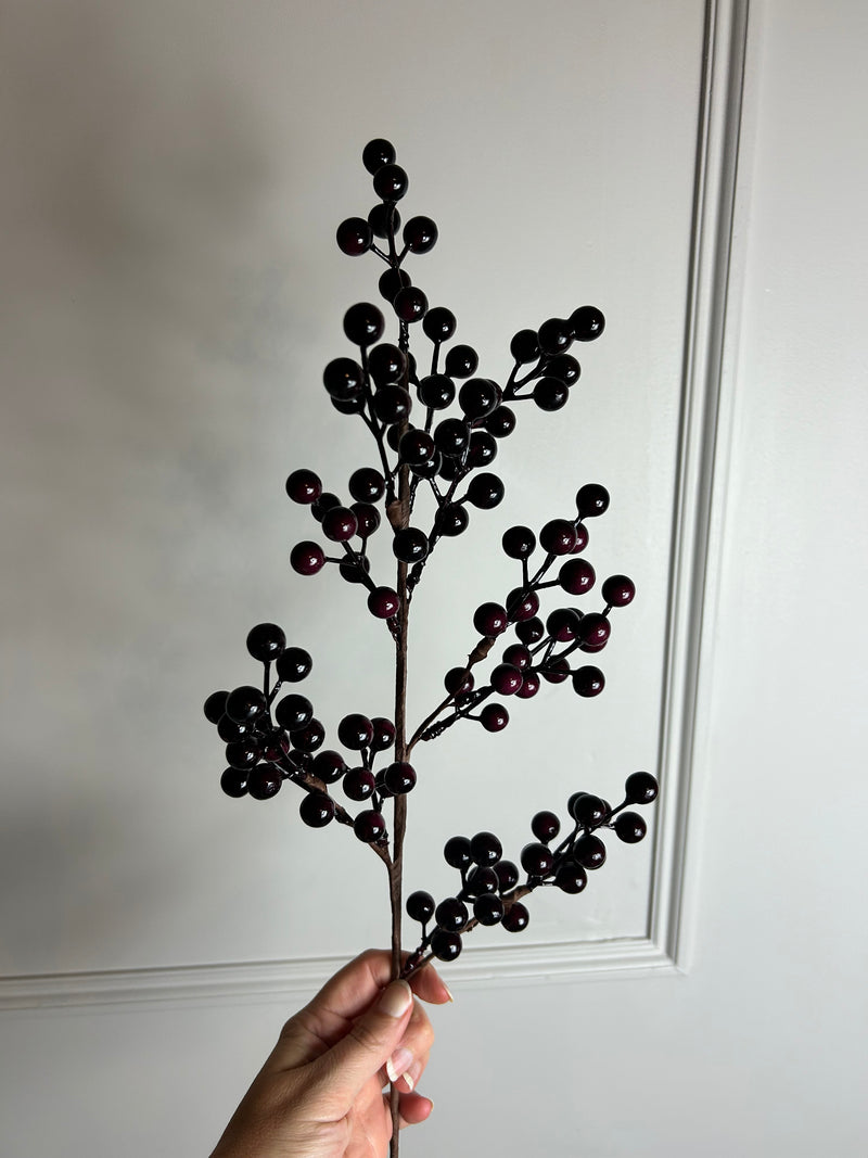 Deep Plum Berry spray Stem