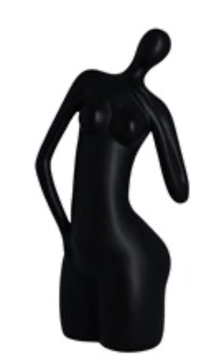 Black ceramic female form body ornament