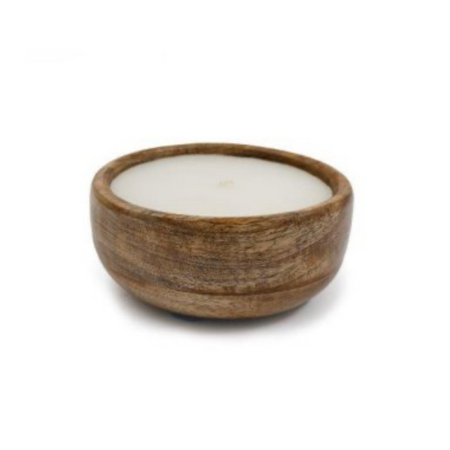 Mango Wood Round Filled Candle 12cm