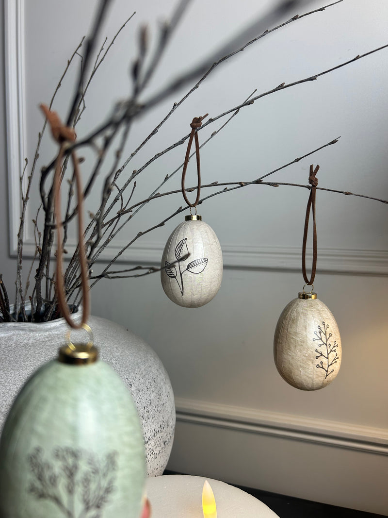 Set of 6 Easter Egg botanical Hanging Decoration