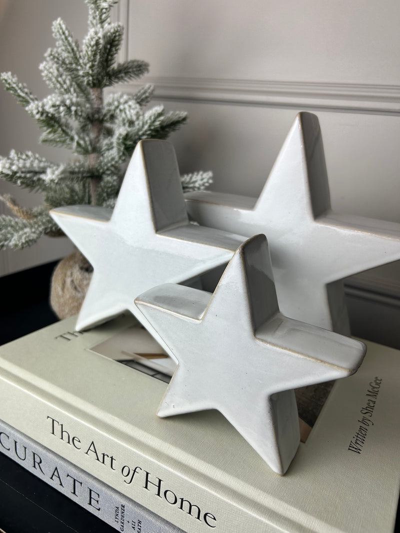 Off white ceramic chunky star 3 sizes