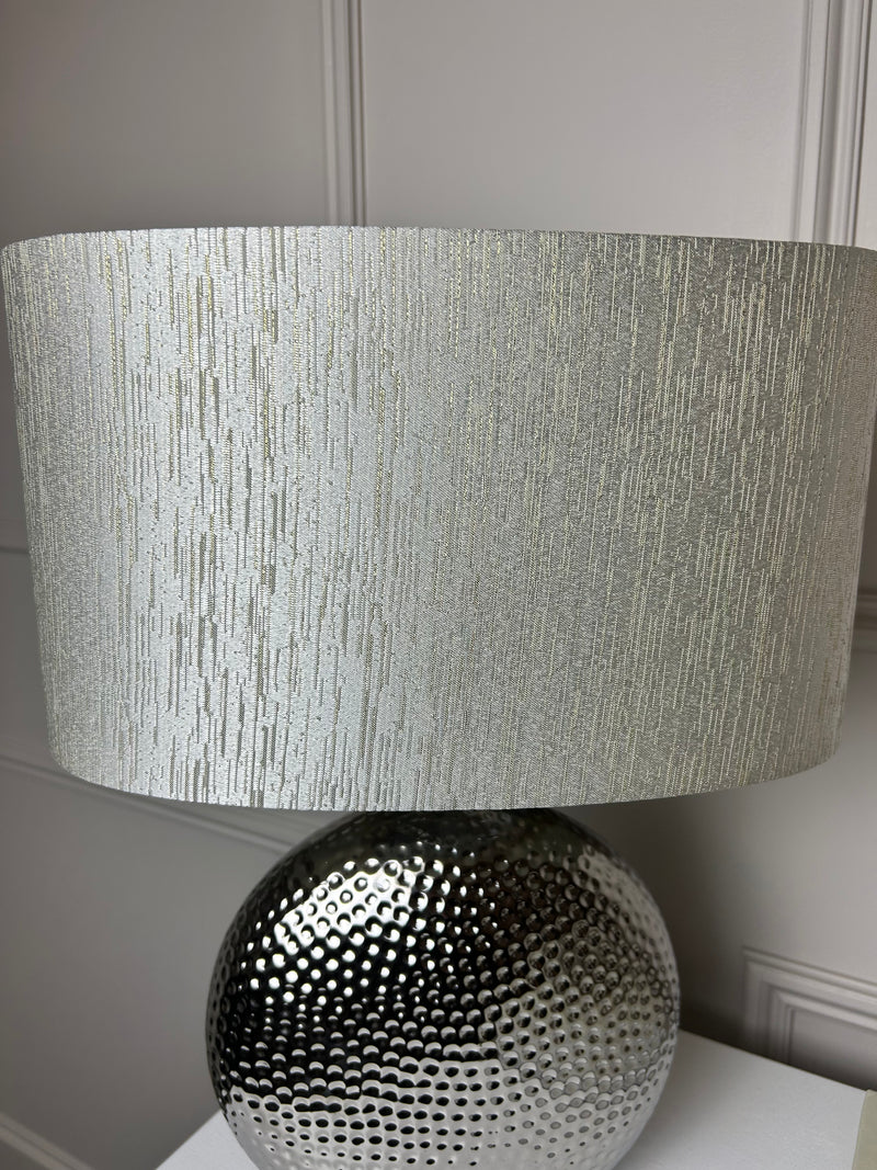 Hammered Silver Lamp with shade