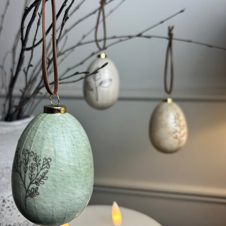 Set of 6 Easter Egg botanical Hanging Decoration