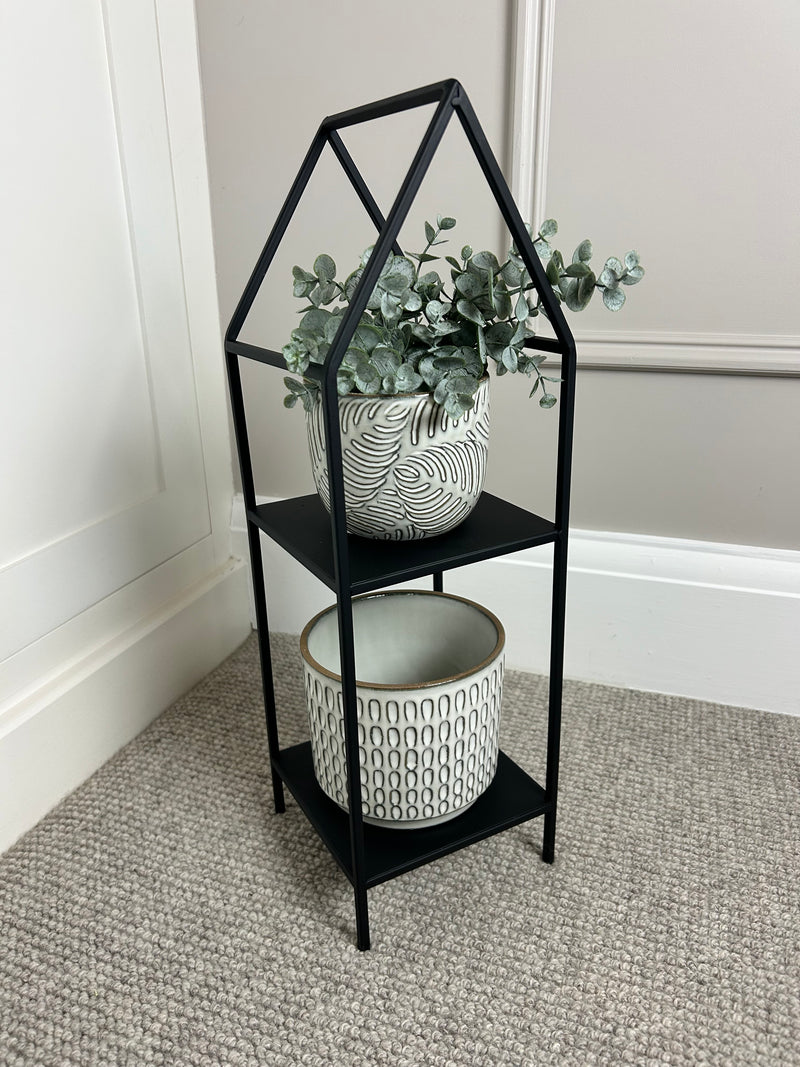 Black metal plant stand 50cm