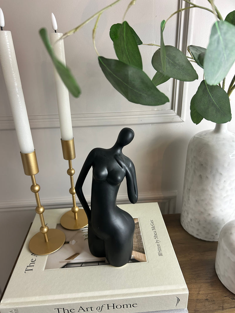 Black ceramic female form body ornament