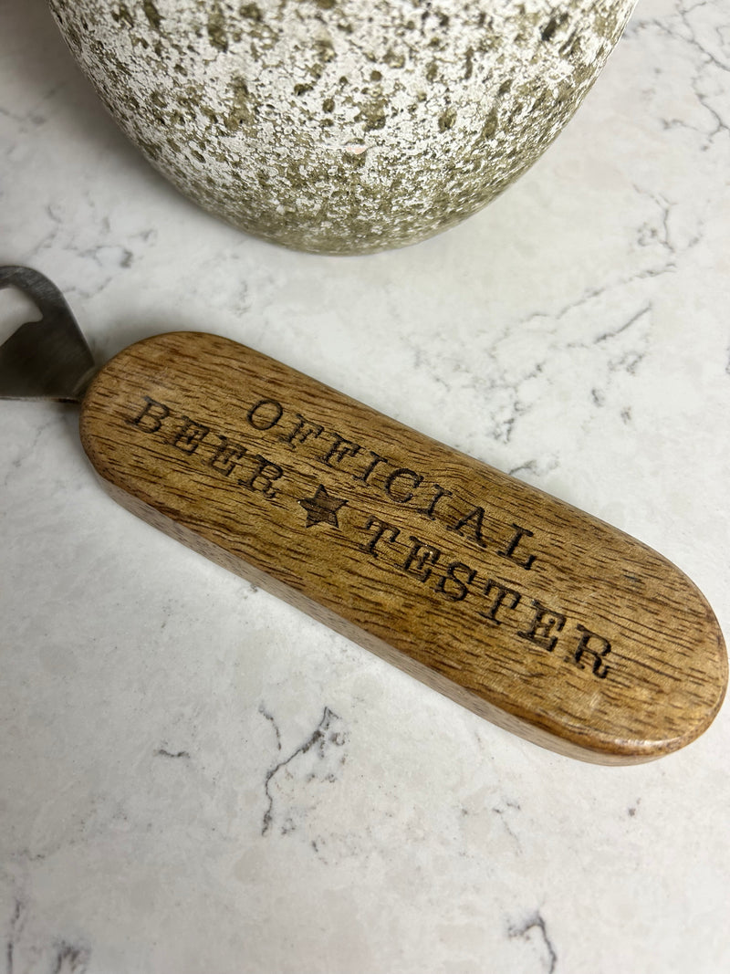 Wooden bottle opener