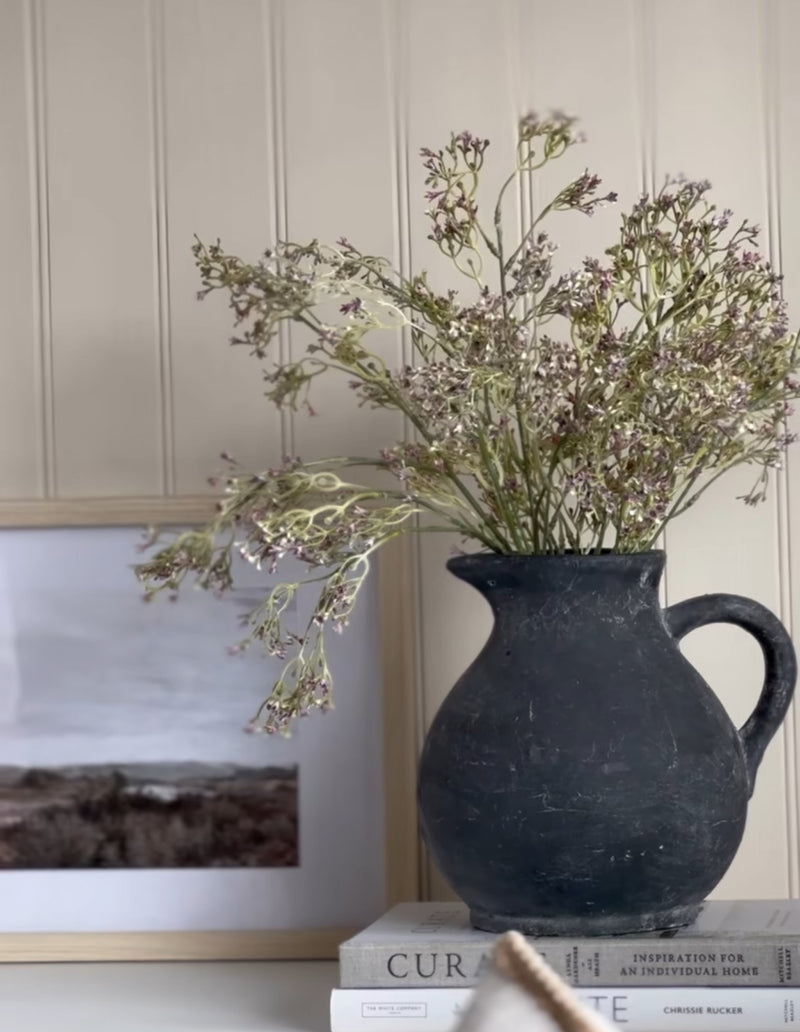 Washed Black stone look rustic jug