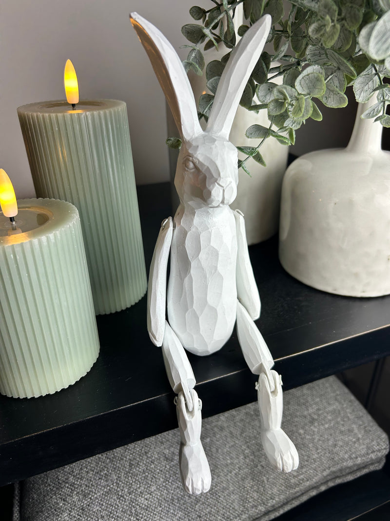 White jointed rabbit shelf sitter