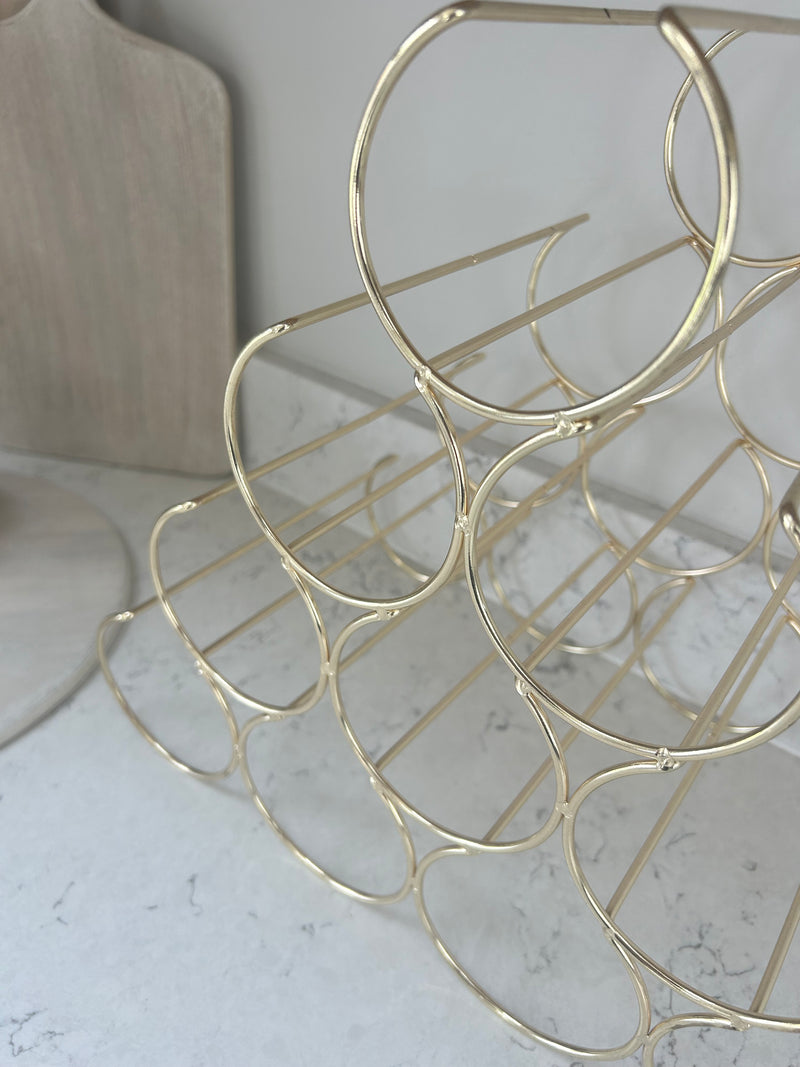 10 Bottle Gold Wire Wine Rack