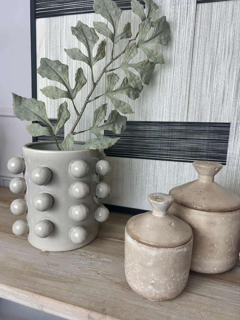 Taupe natural chunky bobble vase planter