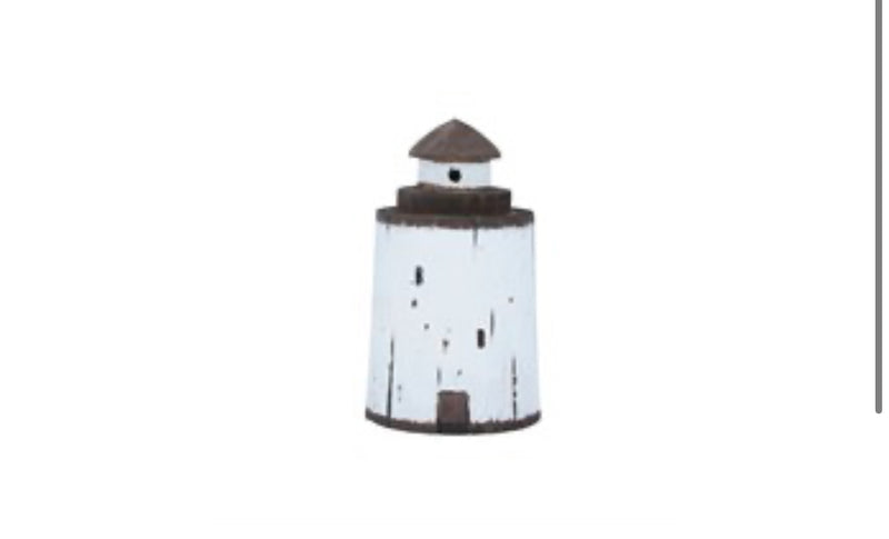 Rustic wooden lighthouse