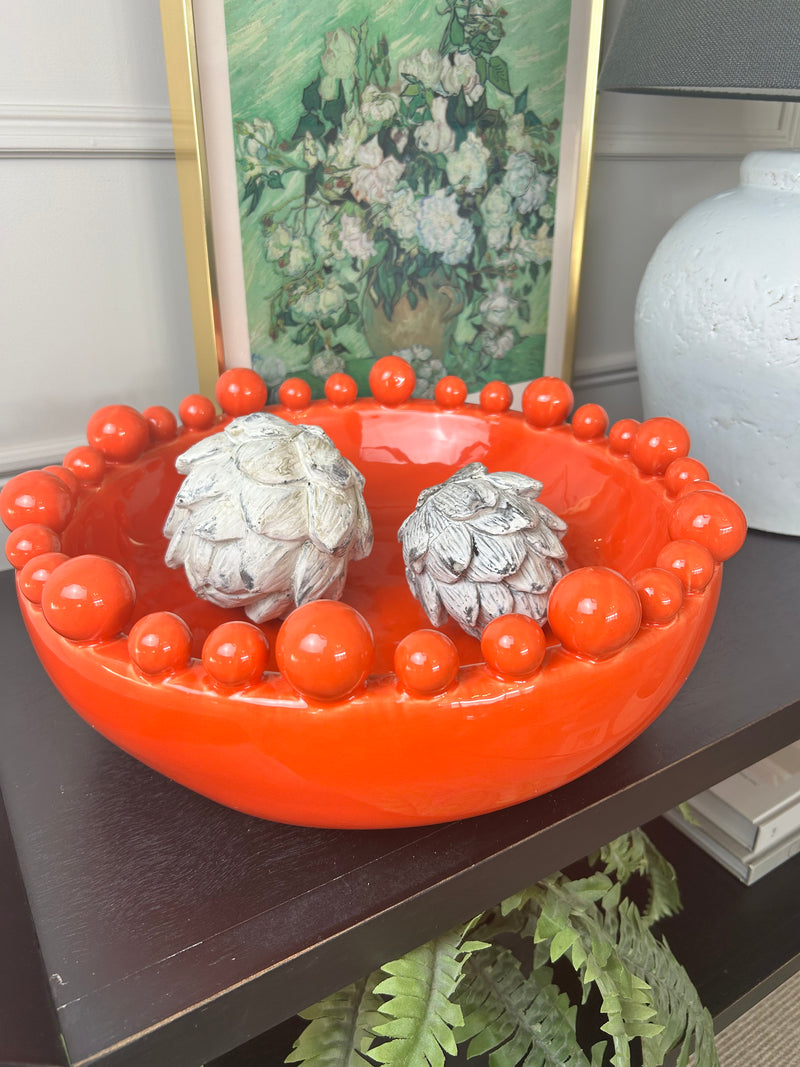 Clementine orange ceramic bobble bowl