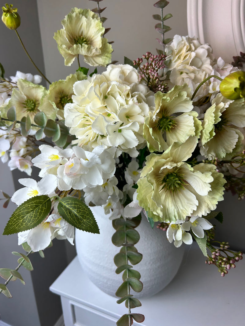 Tall ivory cream hydrangeas 80cm