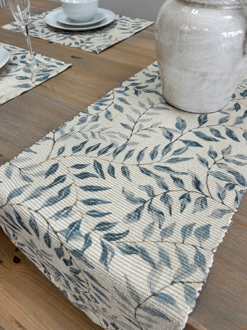 Natural Eucalyptus Print Table Runner two sizes 180cm and 230cm