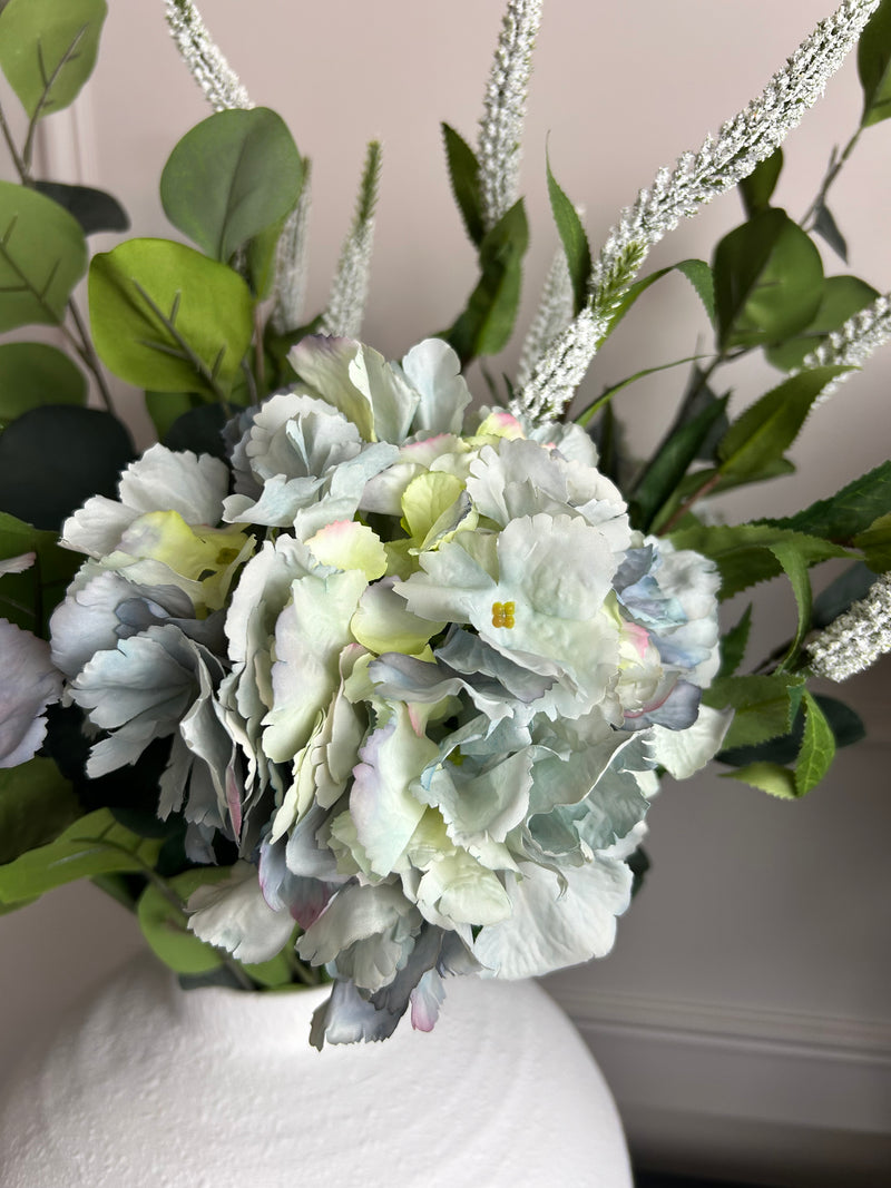 Blue grey green French hydrangeas 56cm