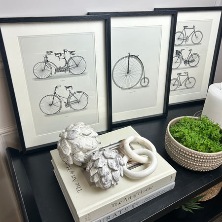 Set of 3 bicycle bike framed prints