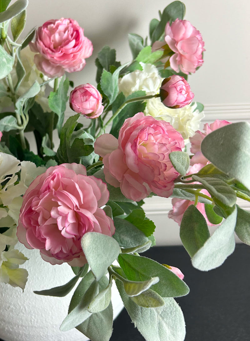 Soft pink ranunculus stem spray 50cm