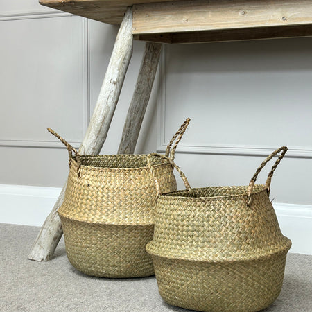 Natural grass baskets 2 sizes