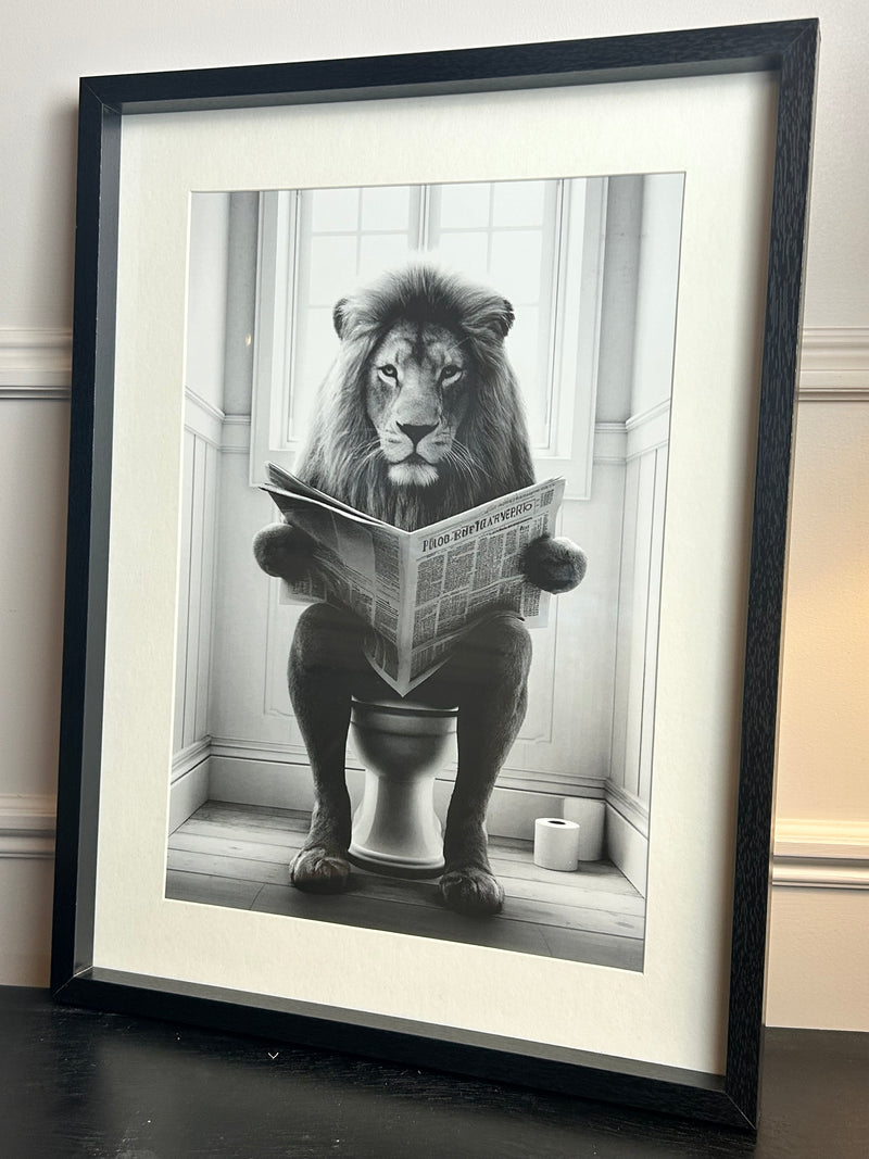 Fun Bathroom Black Framed Animal Prints 40cm