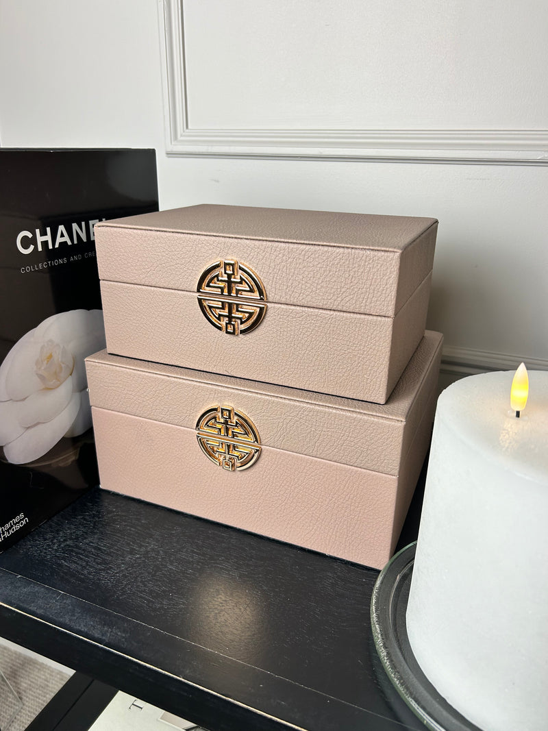 Set of two pink jewellery boxes store seconds