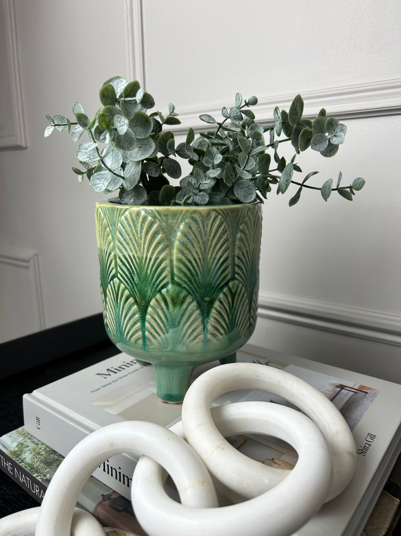 Chunky large Green Leaf Planter on legs