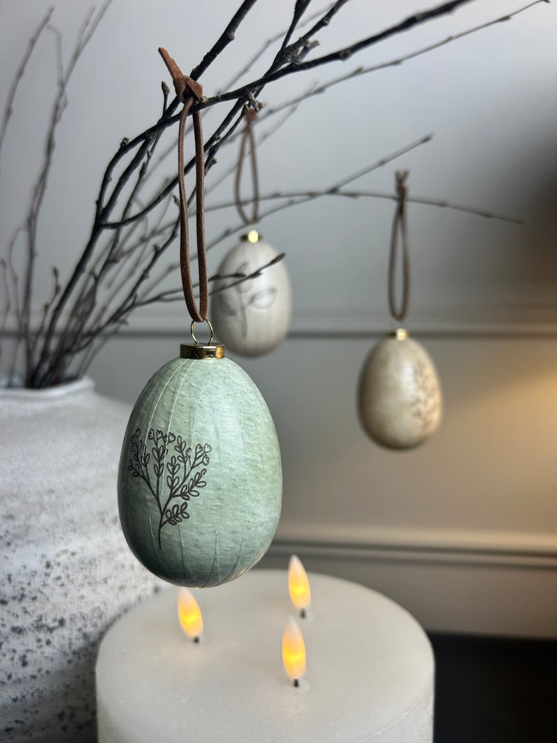 Set of 6 Easter Egg botanical Hanging Decoration