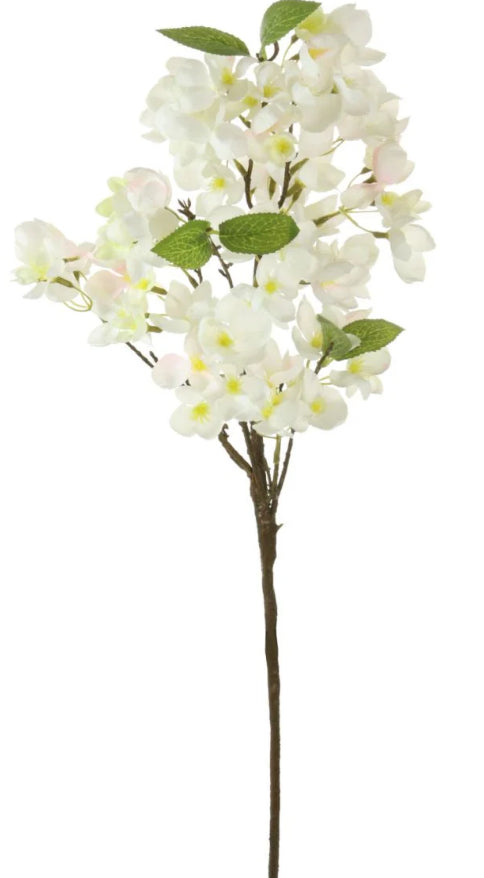 Silk orchard blossom branch white pink multi stem 64cm