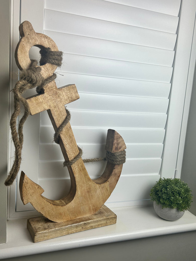 Large mango wood anchor 51cm