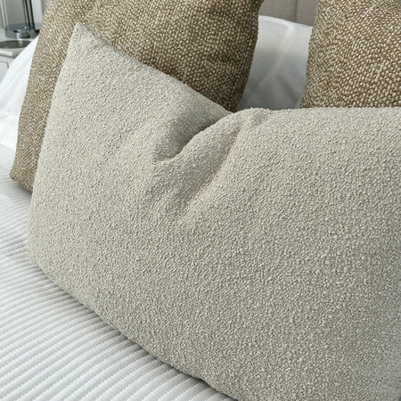 Selene Rectangular Natural Boucle Weave Texture Cushion 40x60cm