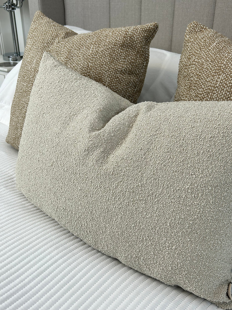 Selene Rectangular Natural Boucle Weave Texture Cushion 40x60cm