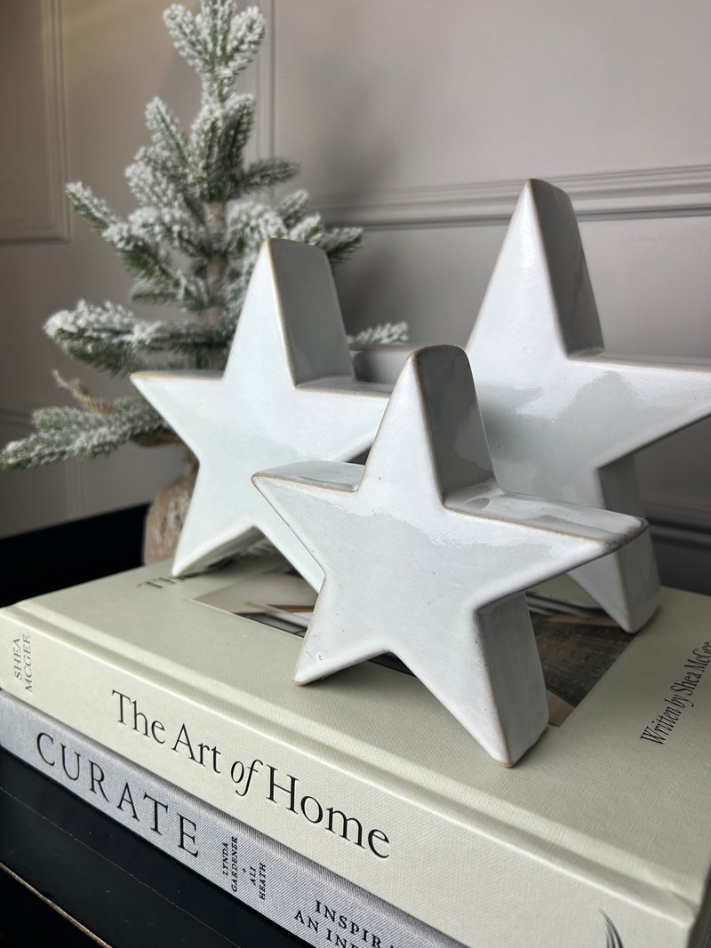 Off white ceramic chunky star 3 sizes