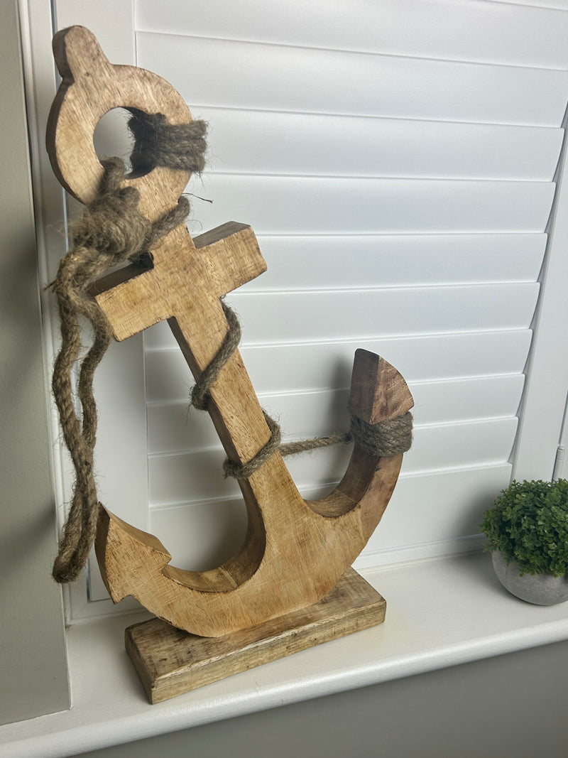 Large mango wood anchor 51cm