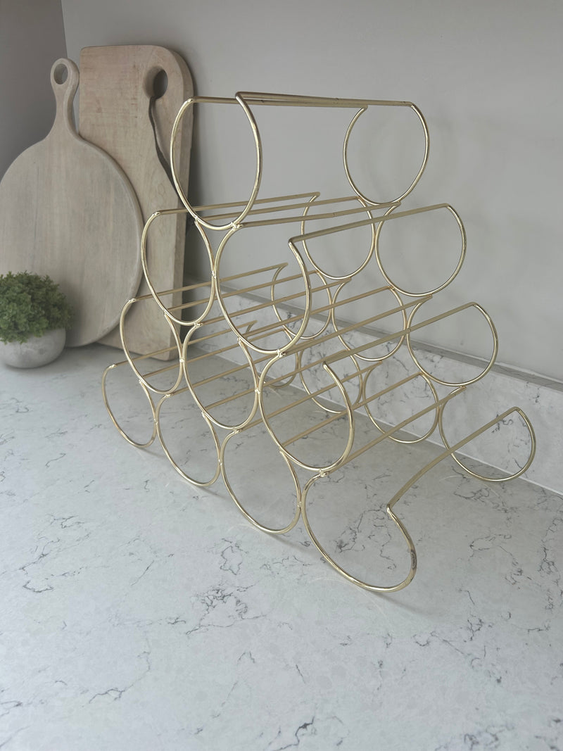 10 Bottle Gold Wire Wine Rack