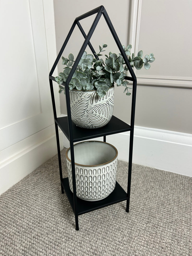 Black metal plant stand 50cm