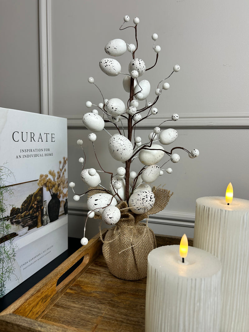 White egg Easter tree 50cm