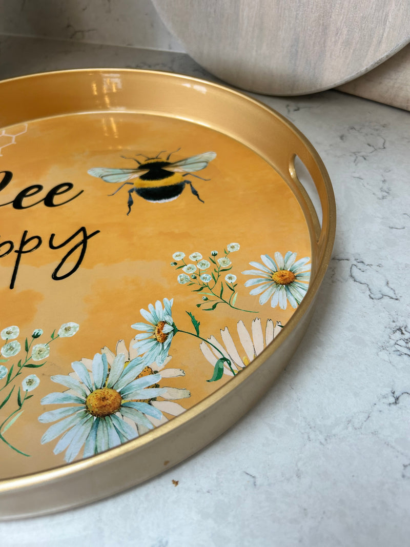 Bee Happy Round Tray 33cm