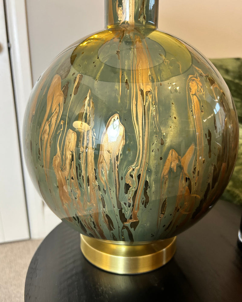 Green gold abstract lamp