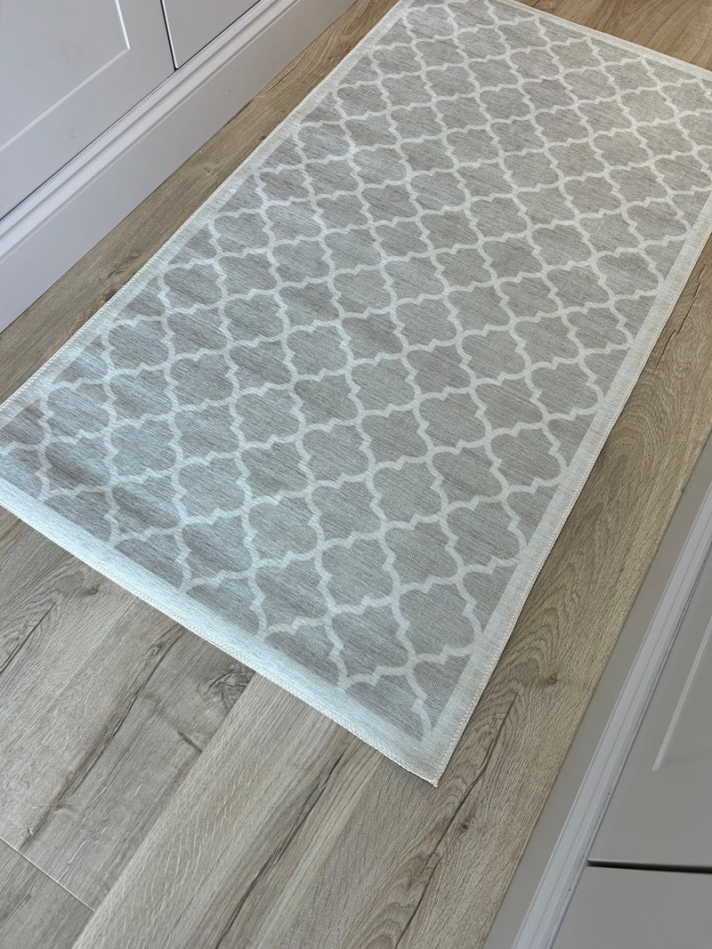 Natural Neutral Patterned Washable Runner rug mat 2 sizes