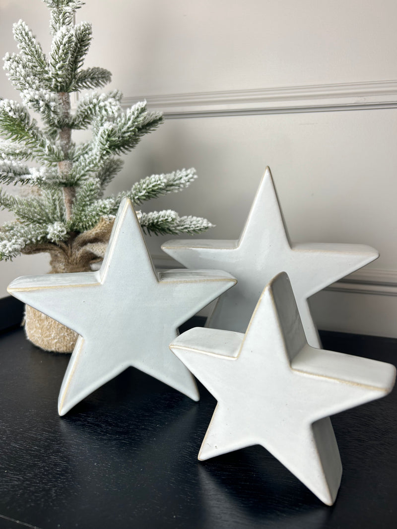 Off white ceramic chunky star 3 sizes