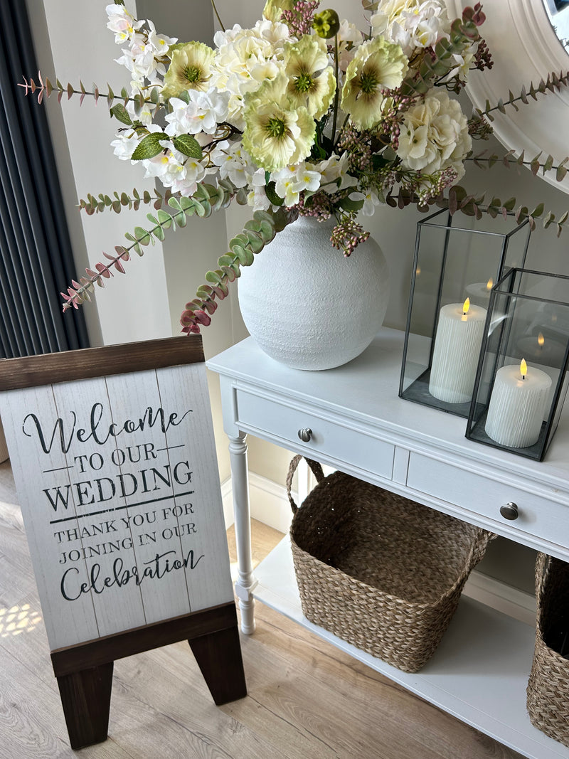 Standing Wooden A Frame ‘Welcome to our Wedding’ sign