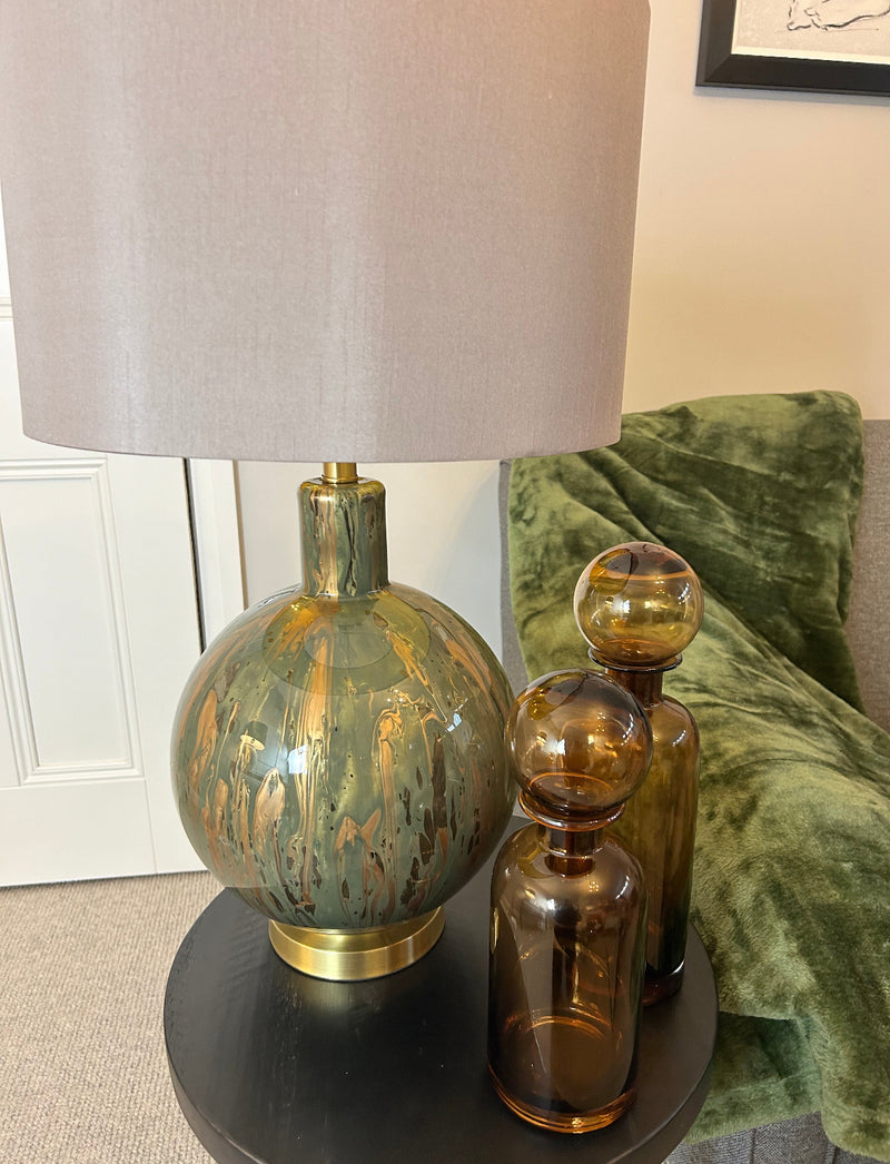 Green gold abstract lamp