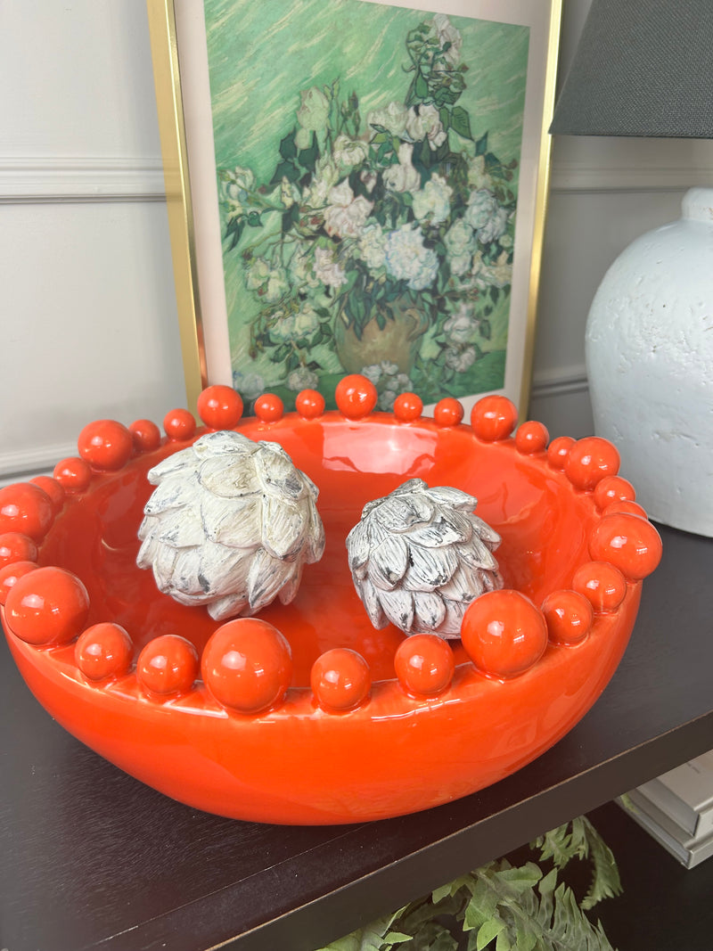 Clementine orange ceramic bobble bowl