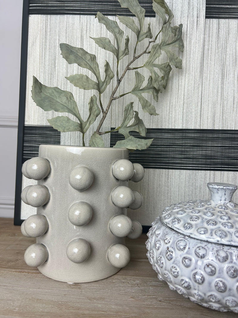 Taupe natural chunky bobble vase planter