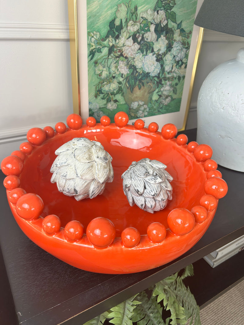 Clementine orange ceramic bobble bowl