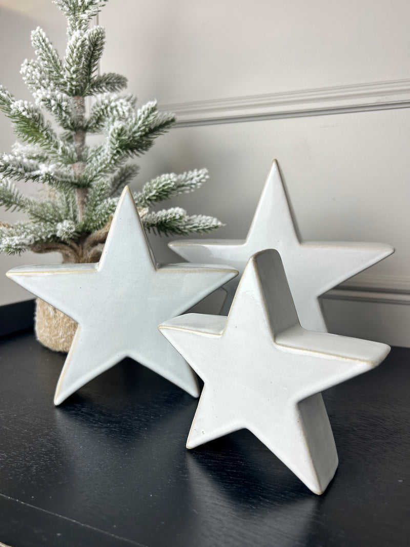 Off white ceramic chunky star 3 sizes