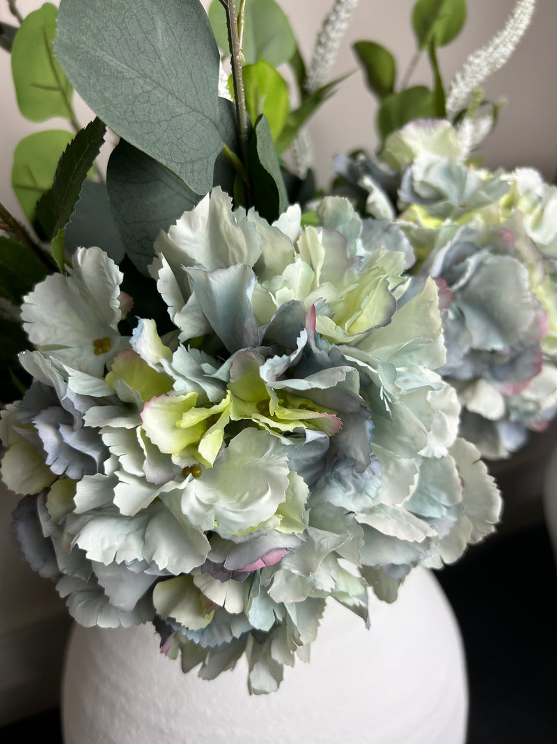 Blue grey green French hydrangeas 56cm