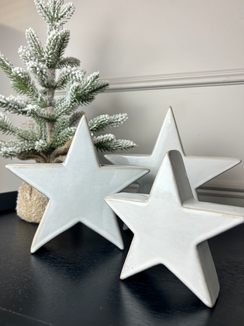 Off white ceramic chunky star 3 sizes