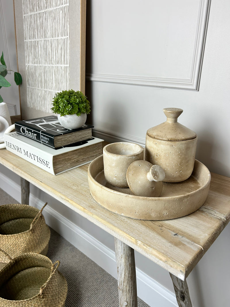 Wooden rustic scandi console